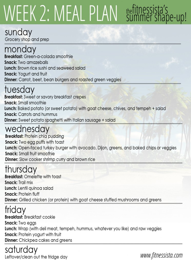 2 Week Diet Meal Plan With Grocery List